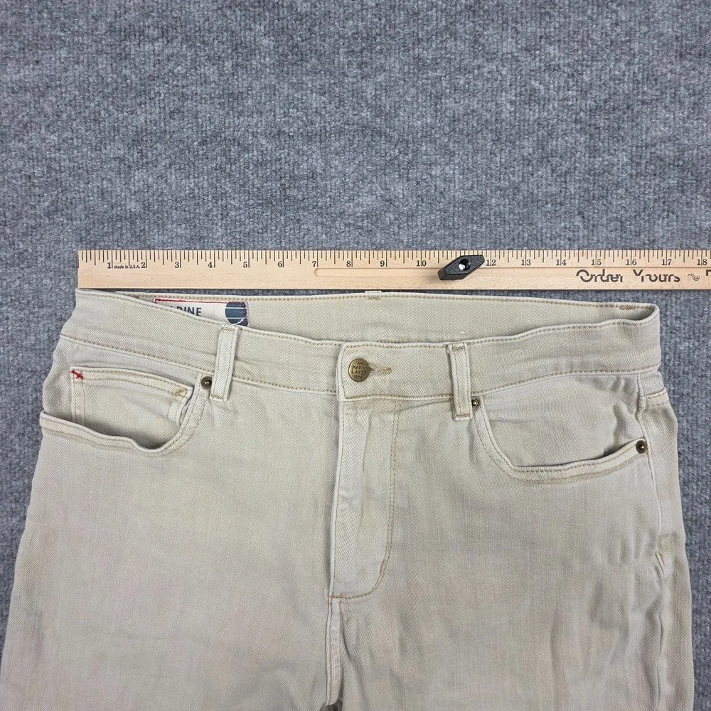 Marine Layer 5 Pocket Slim Straight Twill Pant Men's 33 x 32 (FITS 32 x 30)Beige